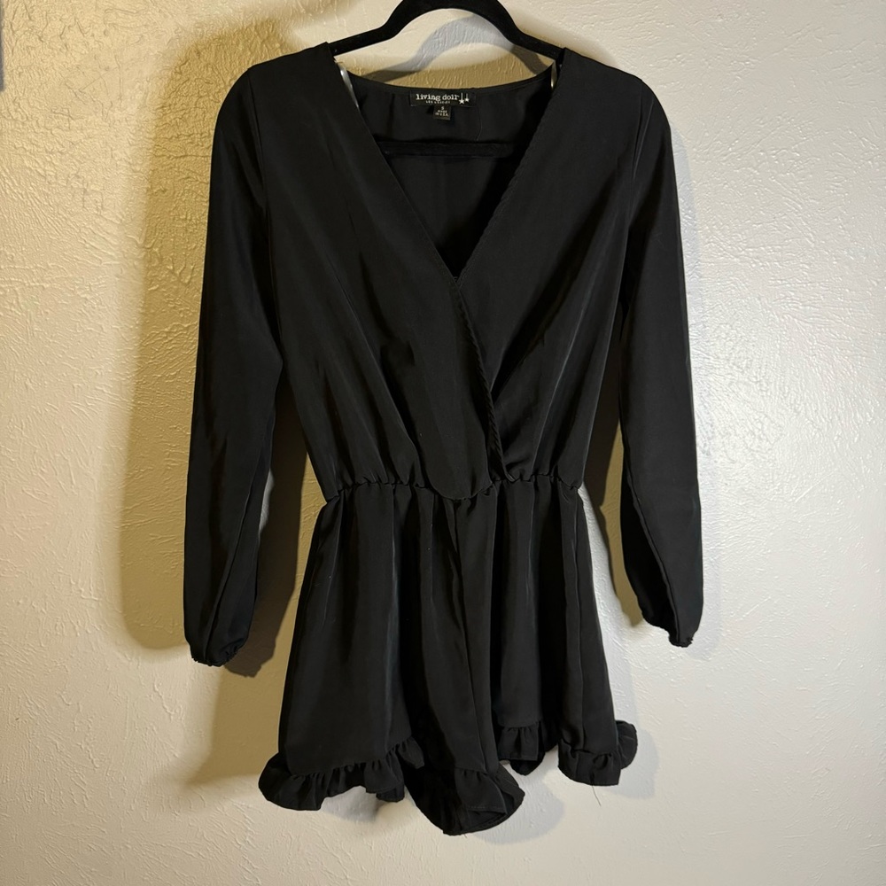 Living doll black long sleeve romper